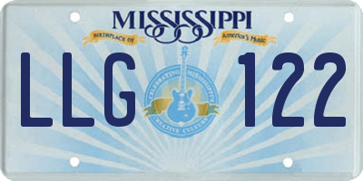 MS license plate LLG122