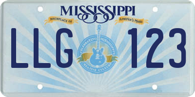 MS license plate LLG123