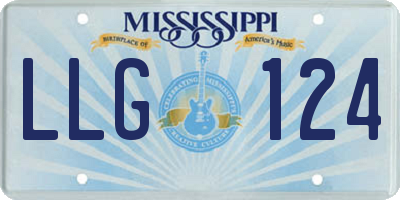 MS license plate LLG124