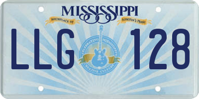 MS license plate LLG128
