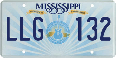 MS license plate LLG132