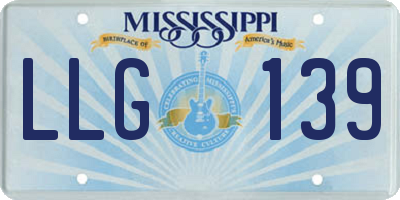 MS license plate LLG139