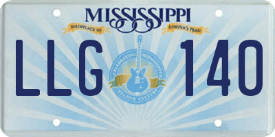 MS license plate LLG140