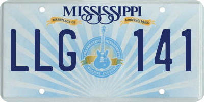 MS license plate LLG141