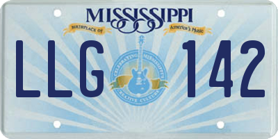 MS license plate LLG142