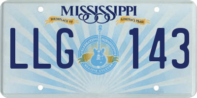 MS license plate LLG143