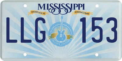 MS license plate LLG153