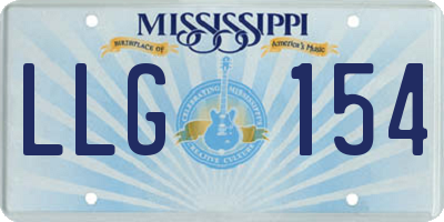 MS license plate LLG154