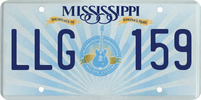MS license plate LLG159