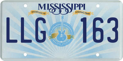 MS license plate LLG163