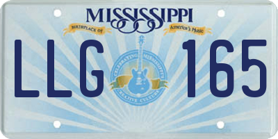 MS license plate LLG165