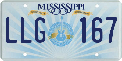 MS license plate LLG167