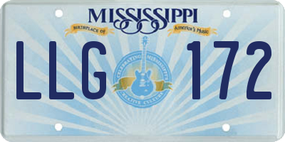 MS license plate LLG172