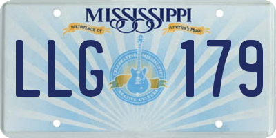 MS license plate LLG179