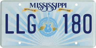 MS license plate LLG180
