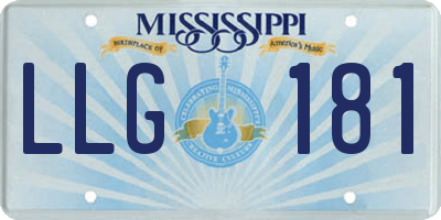 MS license plate LLG181