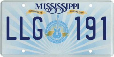 MS license plate LLG191