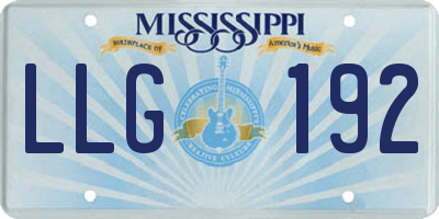 MS license plate LLG192