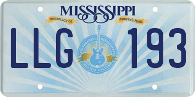 MS license plate LLG193