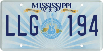 MS license plate LLG194