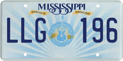 MS license plate LLG196