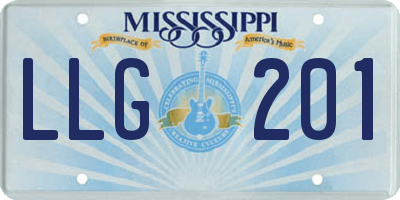 MS license plate LLG201