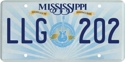 MS license plate LLG202