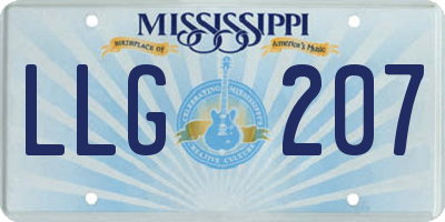 MS license plate LLG207
