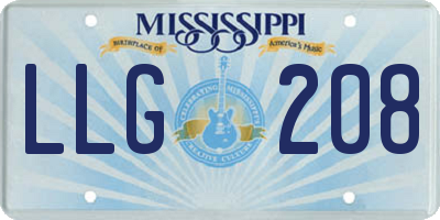 MS license plate LLG208