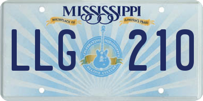 MS license plate LLG210