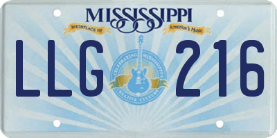 MS license plate LLG216