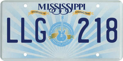 MS license plate LLG218