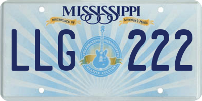MS license plate LLG222