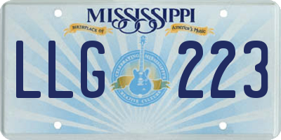MS license plate LLG223