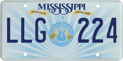 MS license plate LLG224