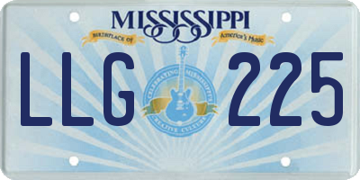 MS license plate LLG225
