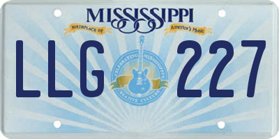 MS license plate LLG227