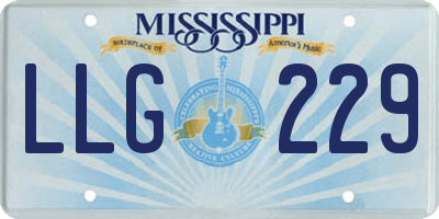 MS license plate LLG229