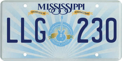 MS license plate LLG230