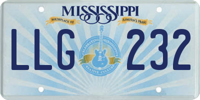 MS license plate LLG232