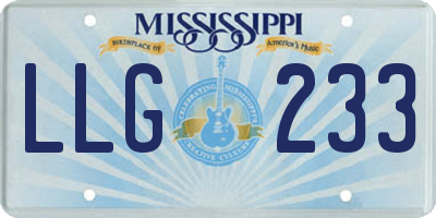 MS license plate LLG233