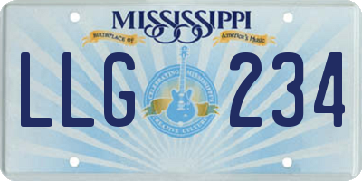 MS license plate LLG234
