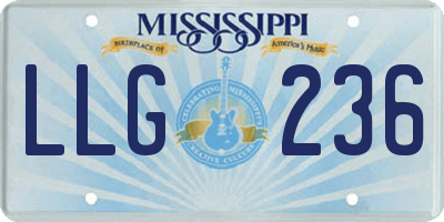 MS license plate LLG236
