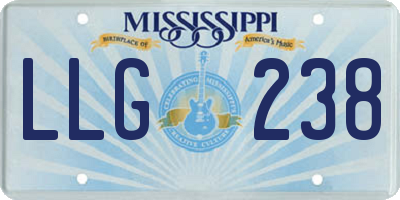 MS license plate LLG238