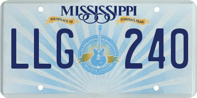 MS license plate LLG240