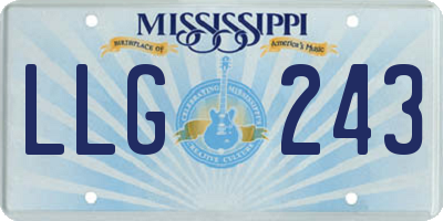 MS license plate LLG243