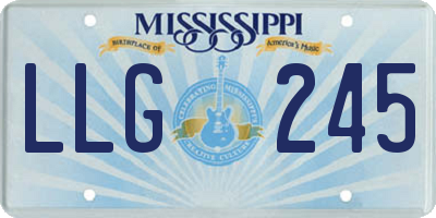 MS license plate LLG245