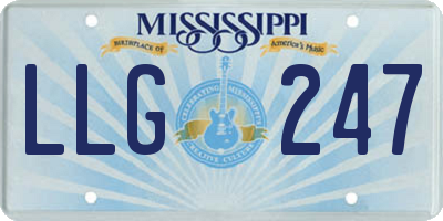 MS license plate LLG247