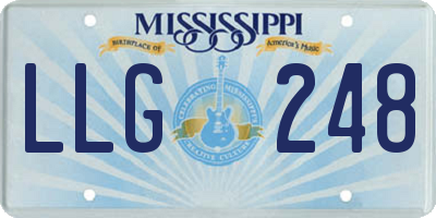 MS license plate LLG248
