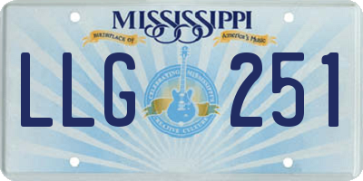 MS license plate LLG251